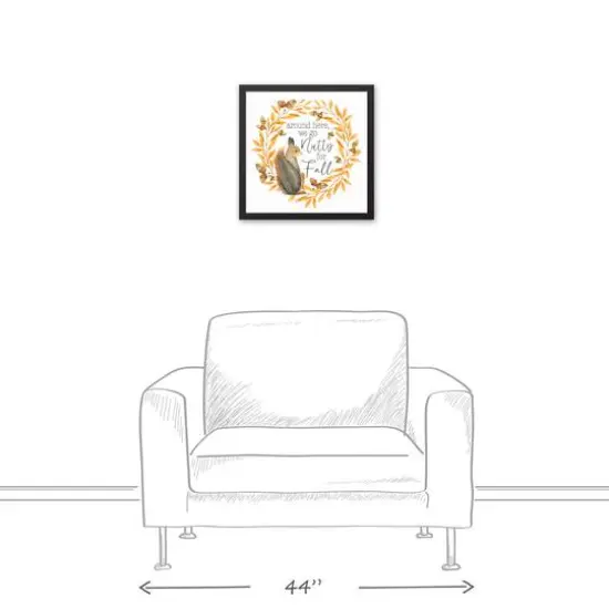 Nutty For Fall Canvas Wall Art with Black Frame {4}
