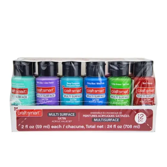 Bright Colors Premium Satin Acrylic Set by Craft Smart&reg; {4}