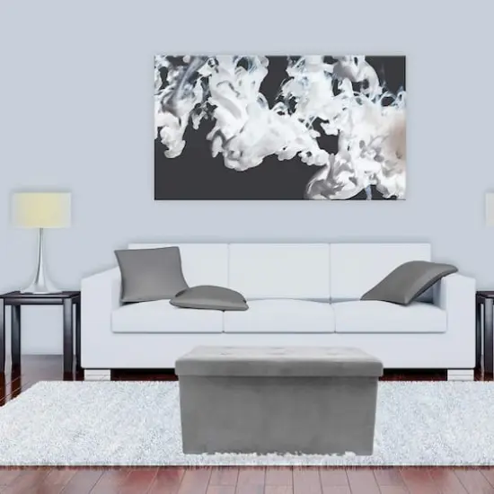 Sorbus 30" Faux Suede Storage Bench Gray {5}