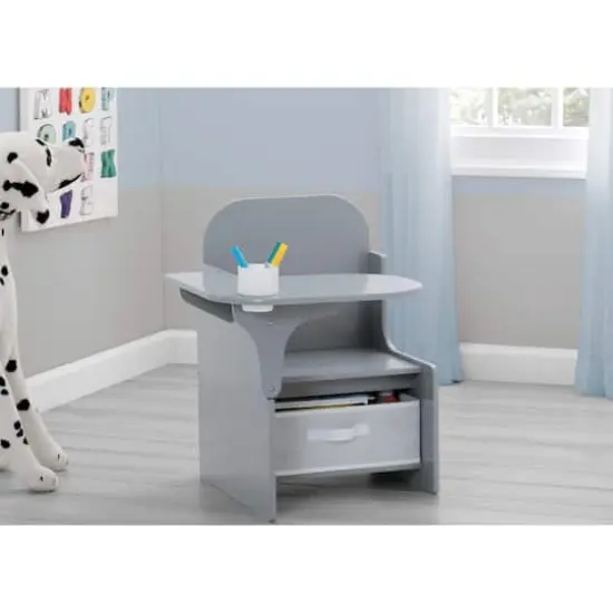 Delta Children MySize Chair Desk with Storage Bin Gray {4}
