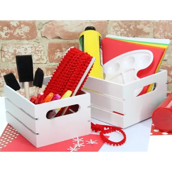 Hampton Art&trade; White Nested Crate Set {4}