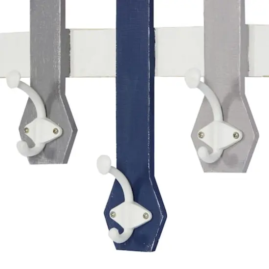 Blue Wood Coastal Wall Hook, 26" x 23" x 4" {4}