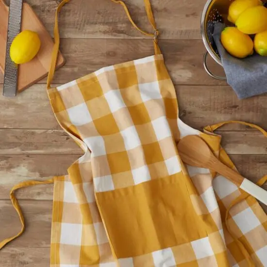 DII&reg; Buffalo Check Chef Apron Honey Gold {8}