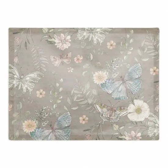 Butterflies Cotton Twill Placemat Gray {1}