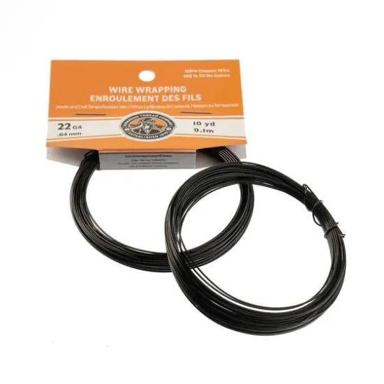 Gudebrod 22 Gauge Black-Colored Non-Tarnish Medium Copper Wire, 10yd. {4}