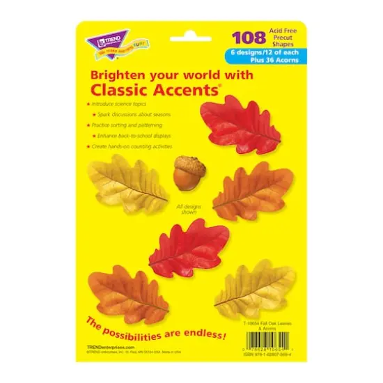 Trend Classic Accents&reg; Fall Oak Leaves & Acorns Variety Pack, 3 Packs of 108  {4}