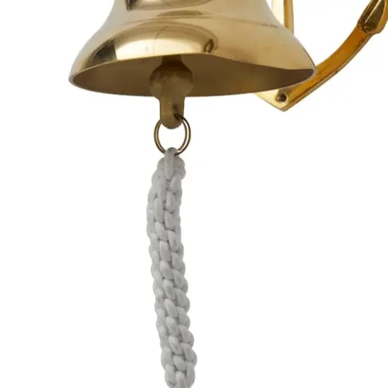 9.5" Nautical Bell Wall Accent with Anchor Backing Gold {5}