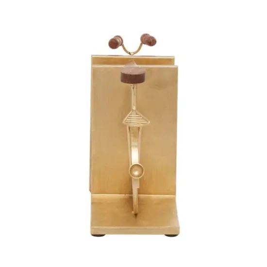 9" Contemporary Bicycle Iron Bookend Set Gold {3}