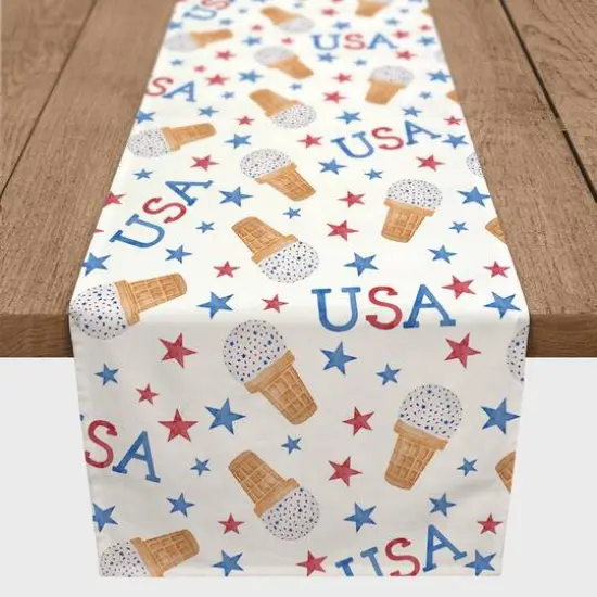 USA Sprinkles Stars Pattern Poly Twill Table Runner {2}