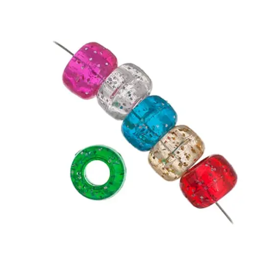 John Bead 9mm Sparkle Pony Beads, 1,000ct. Assorted Sparkle {4}