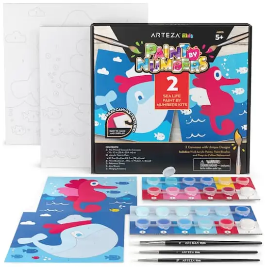 Arteza&reg; Kids Sea Life Paint by Numbers Kit, 35 pcs {1}