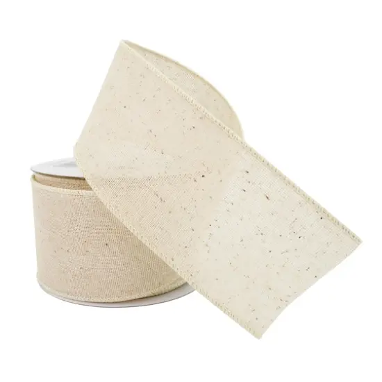 2.5" x 25ft. Muslin Wired Ribbon by Celebrate It&trade; D&eacute;cor {3}
