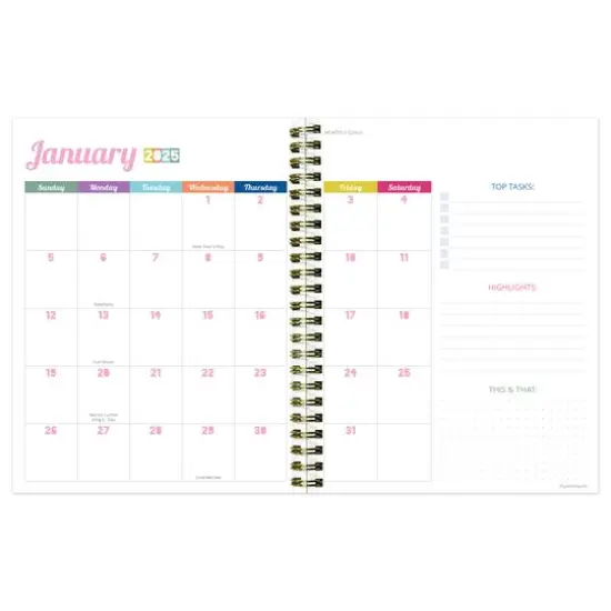 TF Publishing 2025 Medium Happy Hibiscus Weekly Monthly Spiral Planner {3}