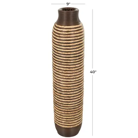 40" Brown Seagrass Handmade Vase {4}