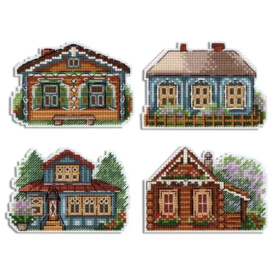 MP Studia Houses Magnets Plastic Canvas Counted Cross Stitch Kit {1}
