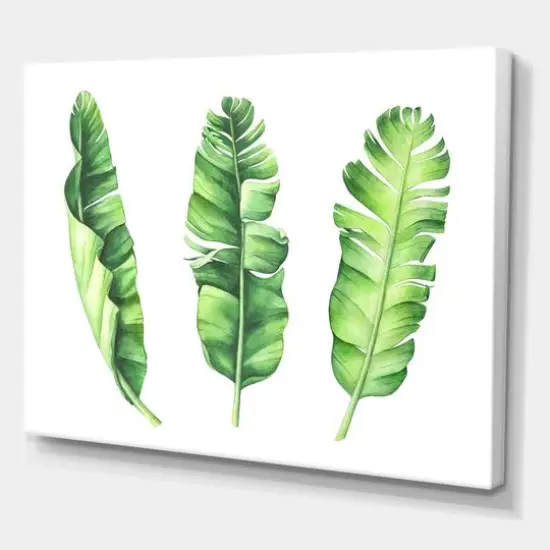 Designart - Tropical Banana Leaves Set - Farmhouse Canvas Wall Art Print {1}