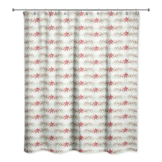 Star Holly Pattern Shower Curtain {1}