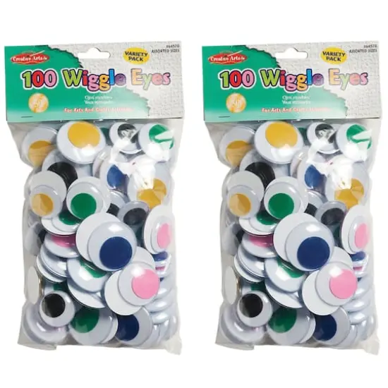 Charles Leonard Jumbo Round Wiggle Eyes, 2 Packs of 100 {1}