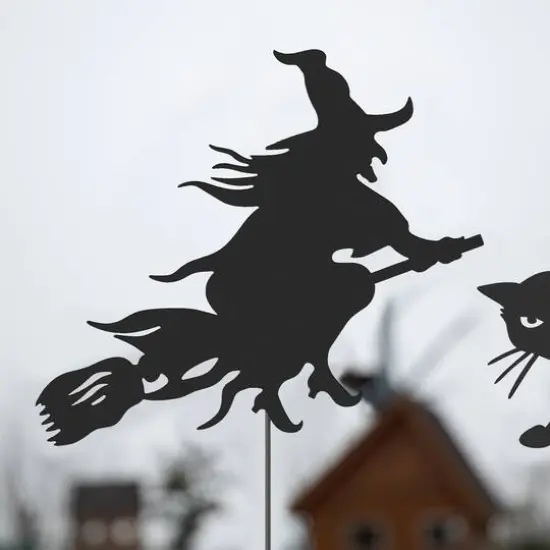 Glitzhome&reg; 36" Halloween Metal Silhouette Yard Stake Or Hanging D&eacute;cor Set {4}