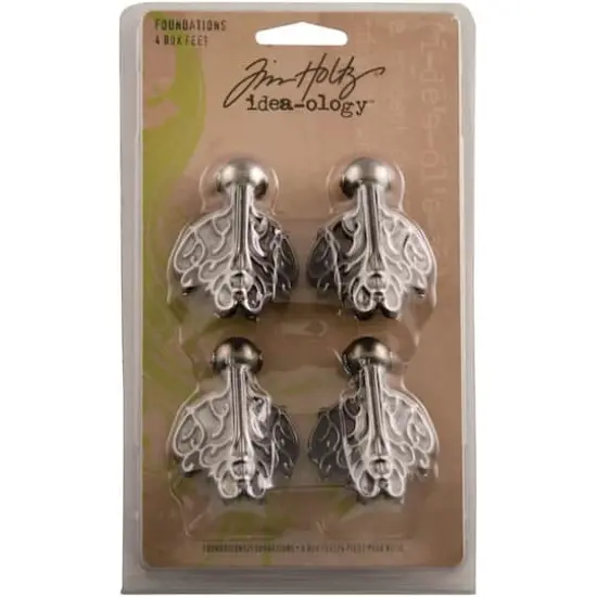 Idea-Ology Metal Foundations Box Feet 1.5"X2" 4/Pkg-Antique Nickel {1}