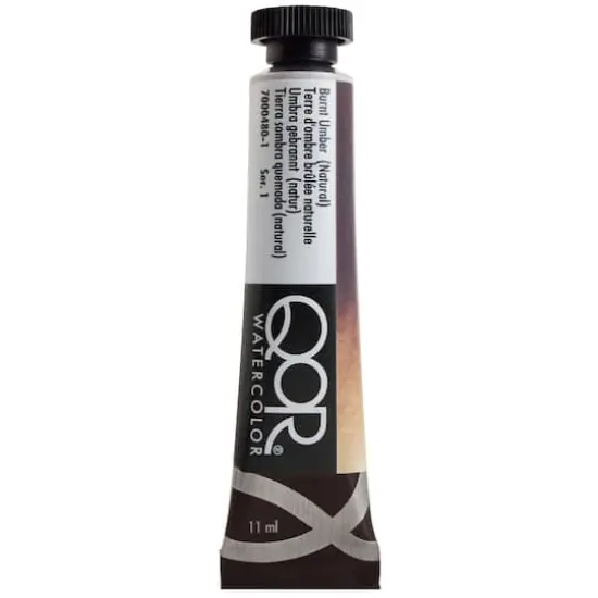 QoR&trade; Watercolor Tube, 11mL Burnt Umber (Natural) {1}