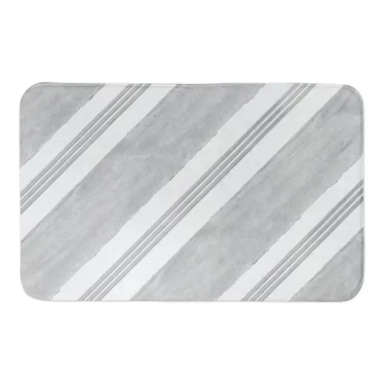 Gray Stripe 21" x 34" Bath Mat {1}