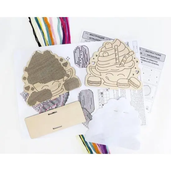 MP Studia Napkin Holder Cake Cross Stitch on Wood Kit {8}