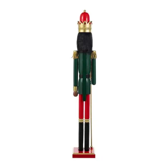 Glitzhome&reg; 42"H Wooden Christmas African American King Nutcracker {8}