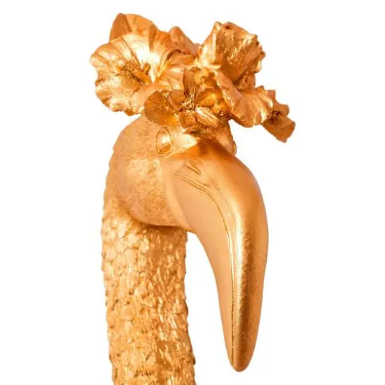 American Art Decor Tipsy Resin Gold Bird Head Wall Decor - 14.75" x 4.75" x 6.75" {4}