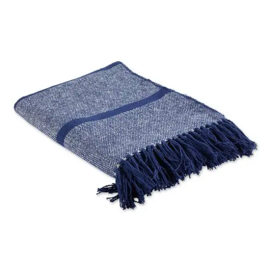 DII&reg; Striped Homespun Throw Navy {5}