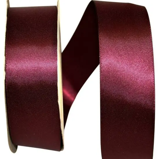 JAM Paper 1.5"x 50yd. Double Face Satin Ribbon Burgundy {1}