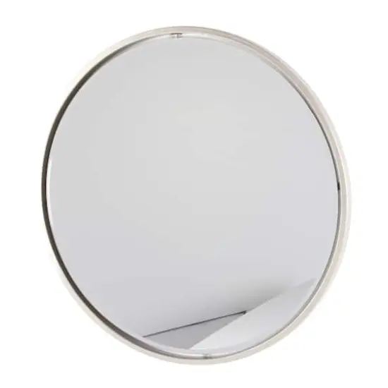30" Silver Contemporary Metal Wall Mirror {3}