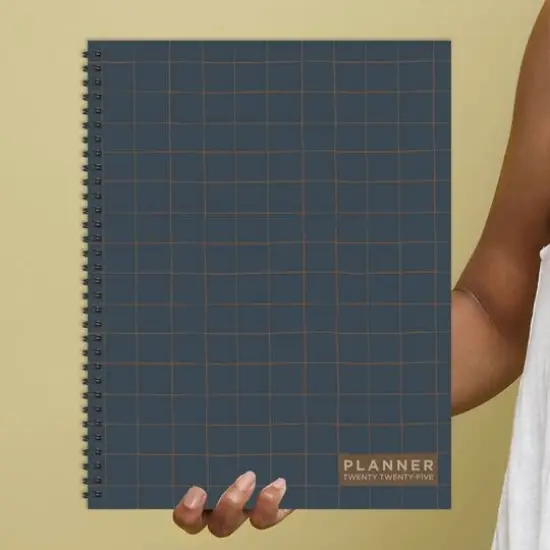 TF Publishing 2025 Large Navy Grid Space Weekly Monthly Spiral Planner {8}