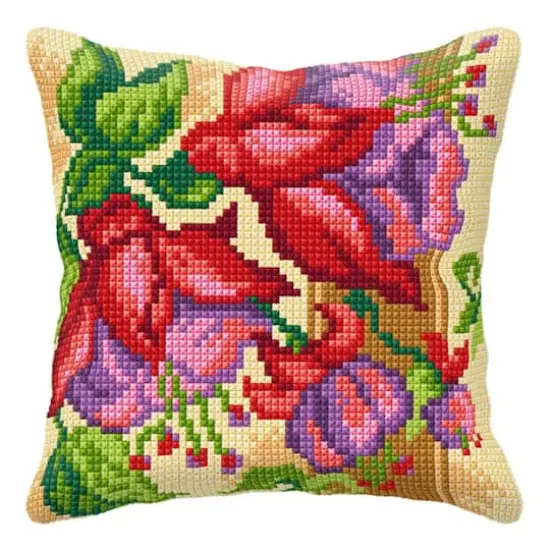 Orchidea Cushion Cross Stitch Kit Exotic Flowers {1}