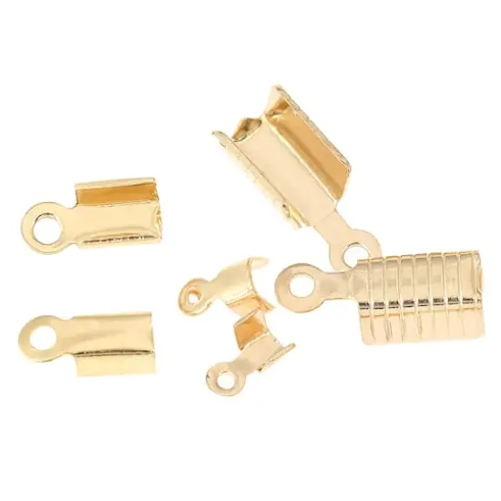Mixed Gold Folding End Crimps, 168ct. by Bead Landing&trade; {3}