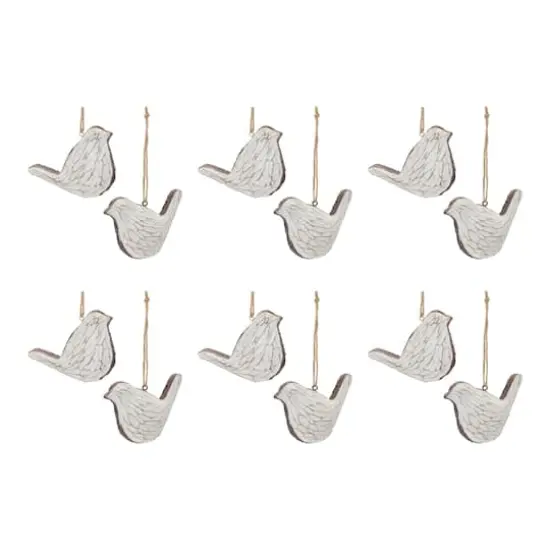 Carved Bird Ornament Set {1}