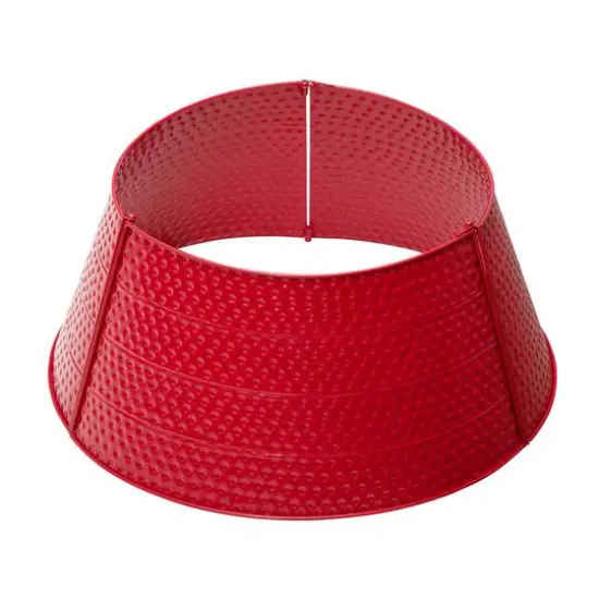 Glitzhome&reg; 22" Hammered Metal Tree Collar Red {1}