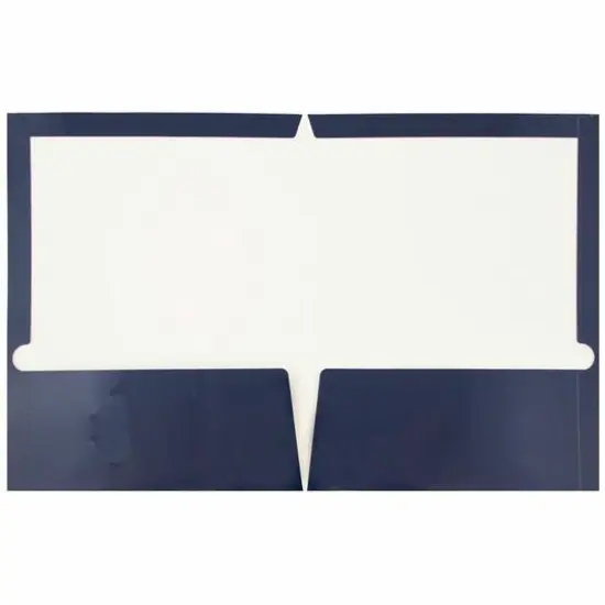 JAM Paper Glossy Two Pocket Folders, 12ct. Navy Blue {4}