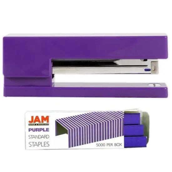 JAM Paper Desk Stapler & Staples Set Purple/Purple {1}