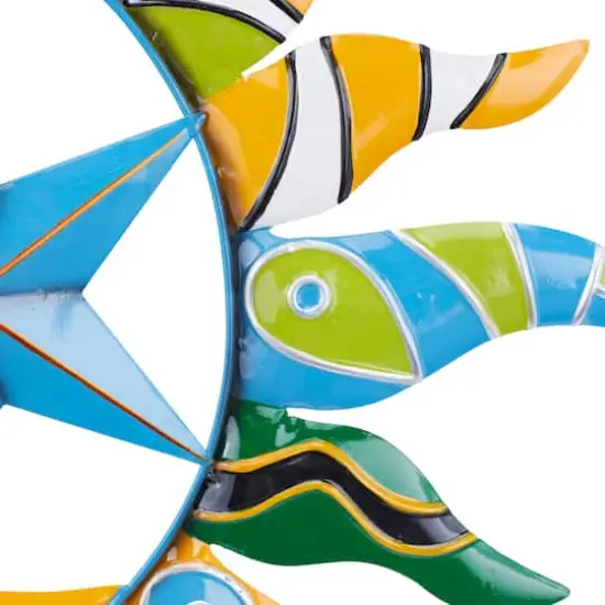 Multi ColoredIron Eclectic Stars Wall Decor, 36" x 2" x 36" {5}