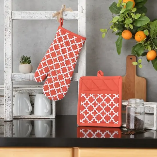 DII&reg; Lattice Oven Mitt & Potholder Set Spice {6}