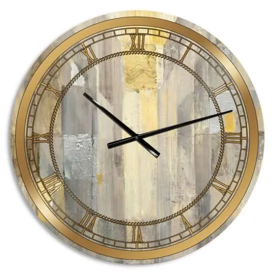 Designart 'Gold Square Watercolor Glam Wall Clock {1}