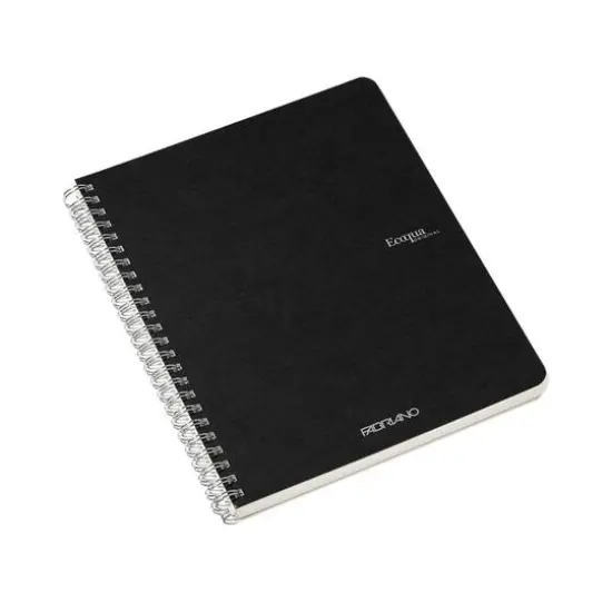 Fabriano&reg; EcoQua Spiral Bound Lined Notebook Black {12}