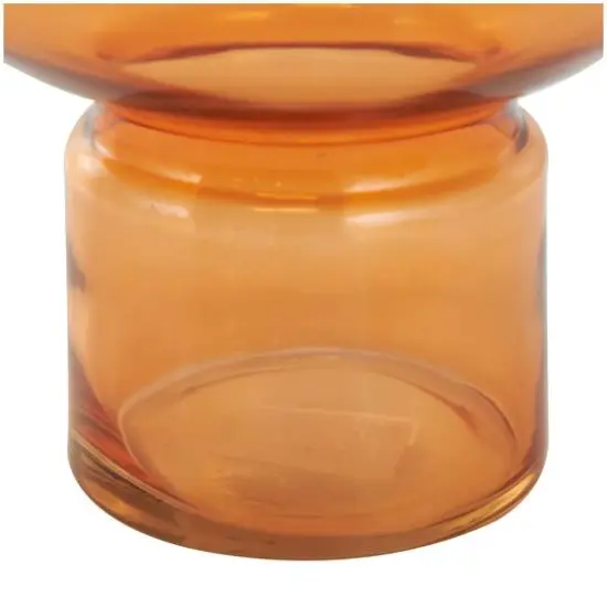 Orange Glass Rounded Vase Set {7}