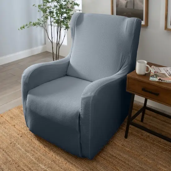 Home Details Waffle Design Chair Recliner Stretch Fit Slipcover Gray {5}