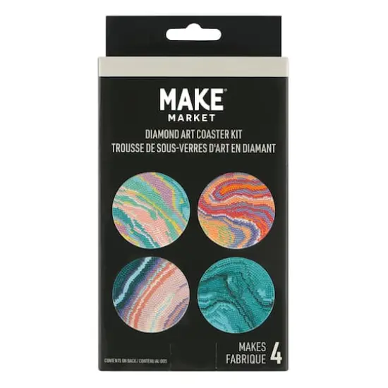 Round Marbled Diamond Art Coaster Kit by Make Market&reg; {5}