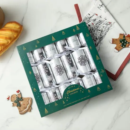 Glitzhome&reg; 12" Christmas Snowflake Party Cracker with Gift Contents, 6ct. {3}