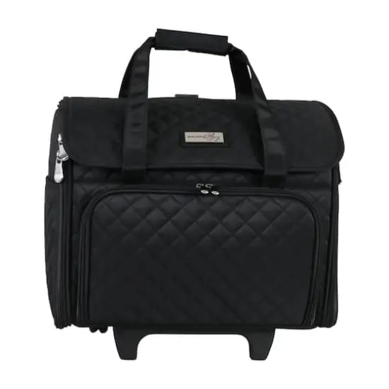 Everything Mary Black Quilted Teacher Rolling Tote {1}