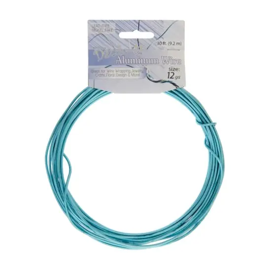 John Bead 12 Gauge Aluminum Jewelry Wire, 30ft. Turquoise {4}