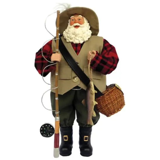 Santa's Workshop 12" Fly Fishing Santa Figurine {1}